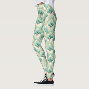 Pastel colours delicate ornamental floral motifs 2 leggings