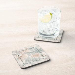 Pastel colours delicate ornamental floral motifs coaster