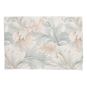 Pastel colours delicate ornamental floral motifs pillowcase