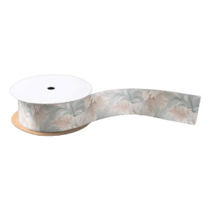 Pastel colours delicate ornamental floral motifs satin ribbon