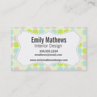 Pastel Colours, Dot Pattern Business Card
