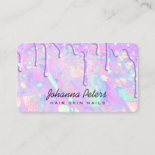 pastel colours dripping purple business card