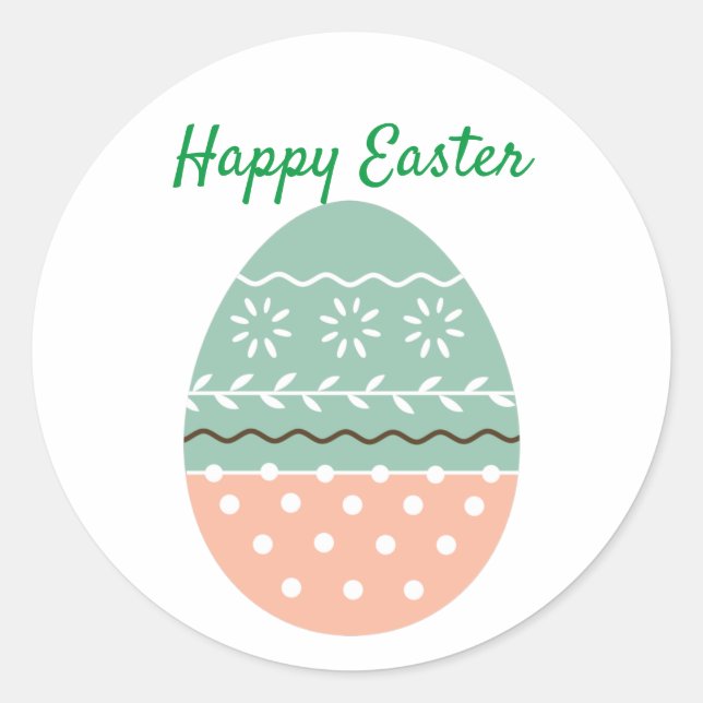 Pastel Colours Easter Egg Classic Round Sticker (Front)