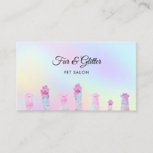 pastel colours fabulous furry paws business card