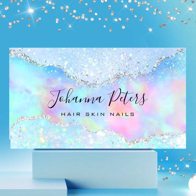 pastel colours faux glitter  business card (Creator Uploaded)
