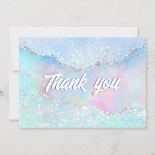 pastel colours faux glitter Thank you card
