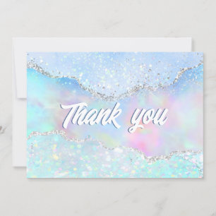 pastel colours faux glitter Thank you card
