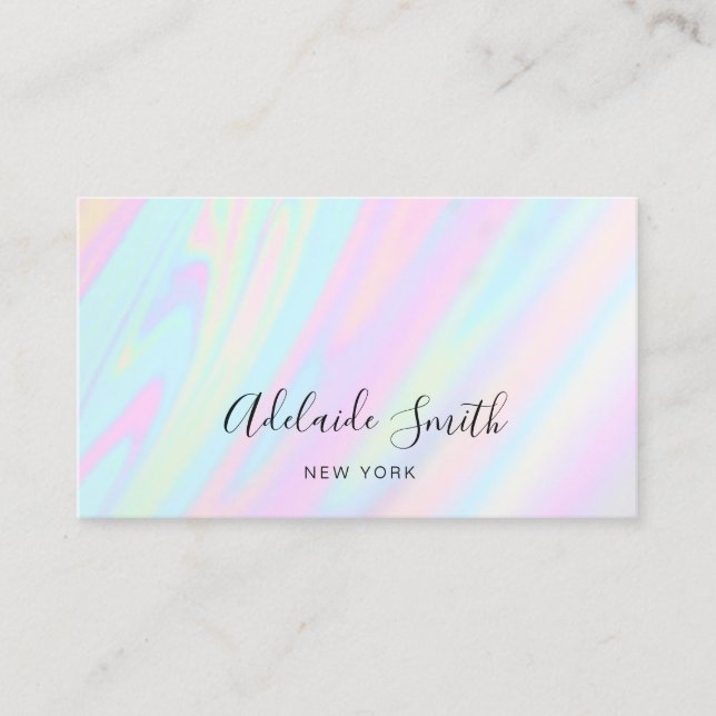 pastel colours FAUX holographic effect Business Card (Front)