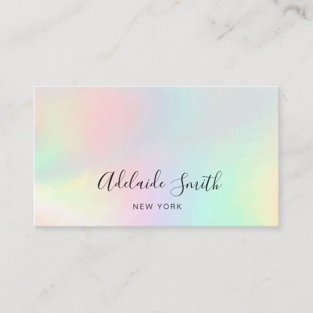 pastel colours FAUX iridescent effect Business Card (Front)