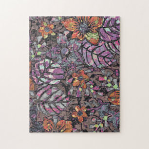 Pastel Colours floral pattern romantic digital art Jigsaw Puzzle