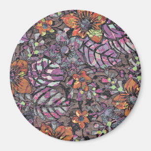 Pastel Colours floral pattern romantic digital art Magnet