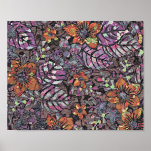 Pastel Colours floral pattern romantic digital art Poster