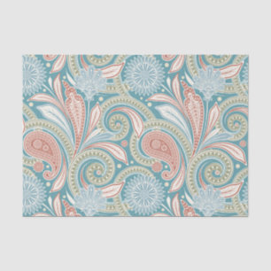 Pastel colours floral vintage paisley tissue paper