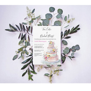 Pastel Colours Flowers MultiTier Cake Bridal Tea Invitation