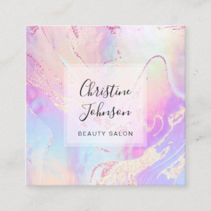 pastel colours fluid marble square business card