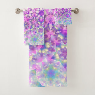 Pastel Colours Geometric Abstract Pattern Bath Towel Set