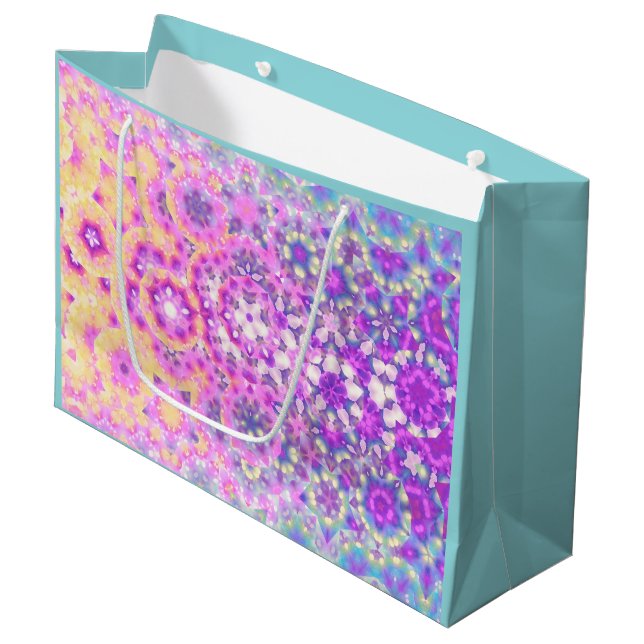 Pastel Colours Geometric Abstract Pattern Large Gift Bag (Front Angled)