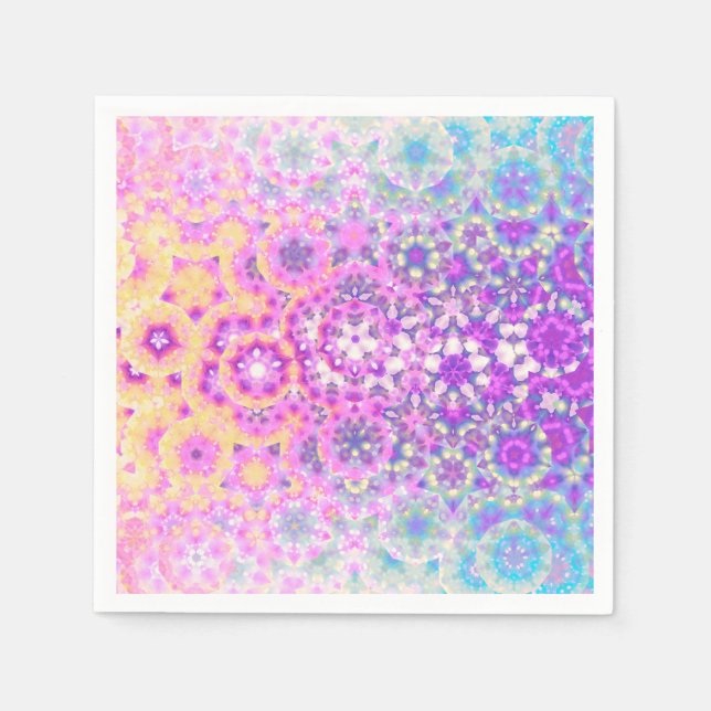 Pastel Colours Geometric Abstract Pattern Napkin (Front)