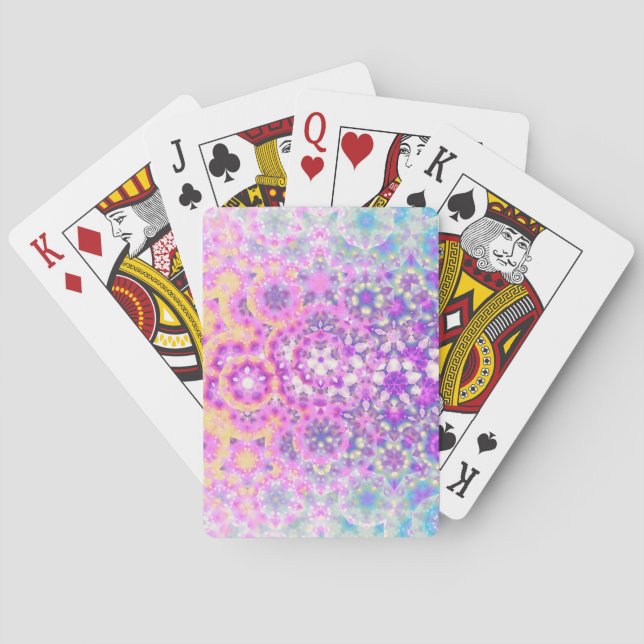 Pastel Colours Geometric Abstract Pattern Playing Cards (Back)