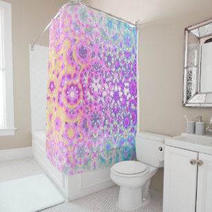 Pastel Colours Geometric Abstract Pattern Shower Curtain