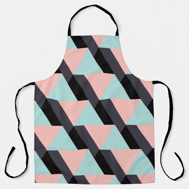 Pastel colours geometric pattern apron (Front)