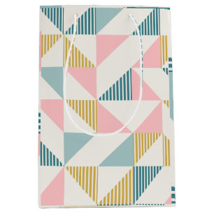Pastel Colours Geometric pattern Medium Gift Bag