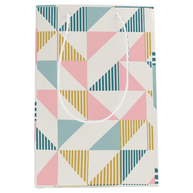 Pastel Colours Geometric pattern Medium Gift Bag (Front)