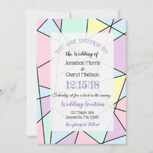 Pastel Colours Geometric Wedding invitations