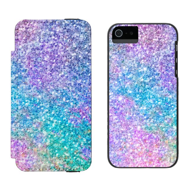 Pastel Colours Glitter Pattern Incipio iPhone Wallet Case (Side by Side)