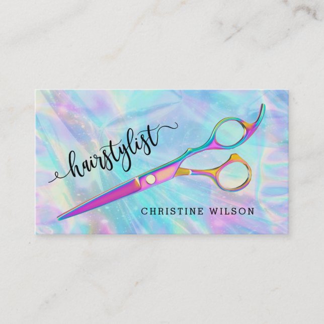 pastel colours hairstylist business card (Front)