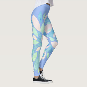 Pastel Colours Happy Purple Petals Leggings