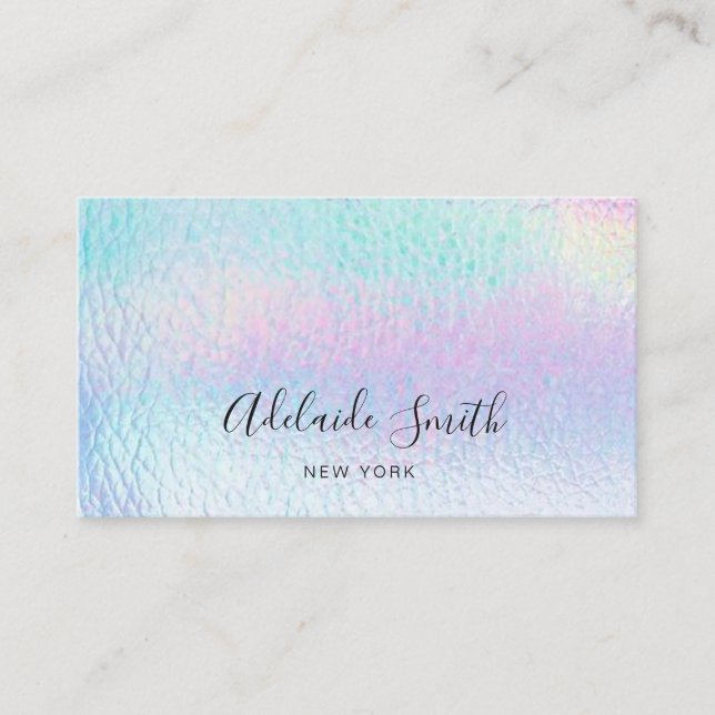 pastel colours leather business card (Front)