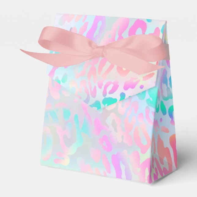pastel colours leopard skin favour box (Front Side)