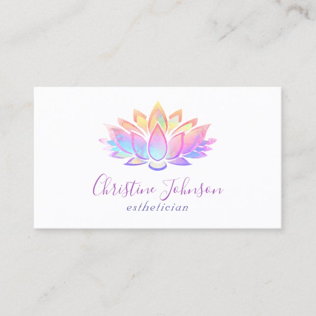 pastel colours lotus design business card (Front)