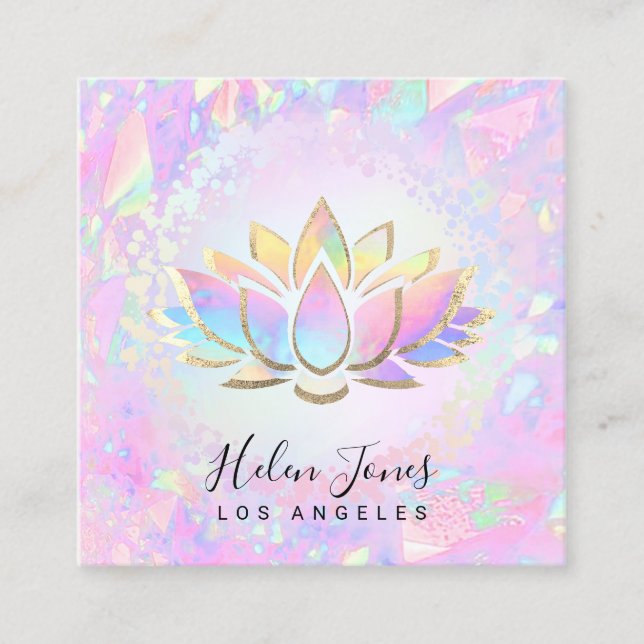pastel colours lotus square business card (Front)