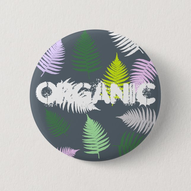Pastel Colours Lucky Fern 6 Cm Round Badge (Front)