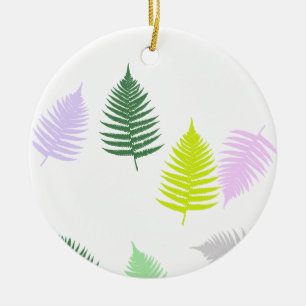 Pastel Colours Lucky Fern Ceramic Tree Decoration