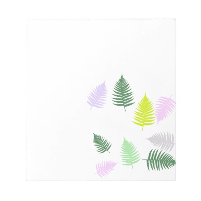 Pastel Colours Lucky Fern Notepad (Front)