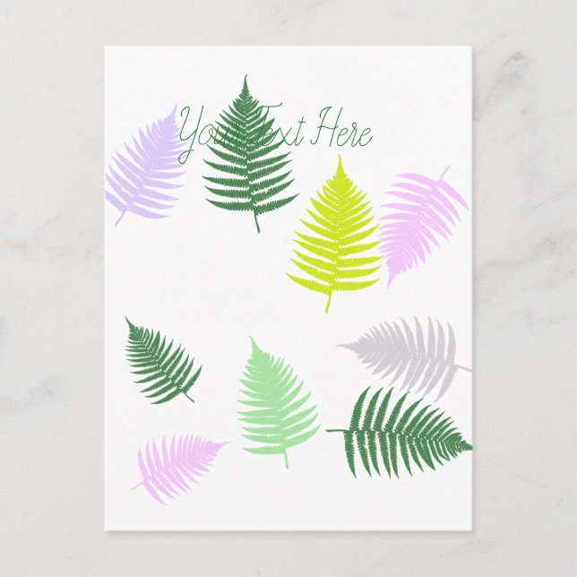 Pastel Colours Lucky Fern Postcard (Front)