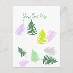 Pastel Colours Lucky Fern Postcard