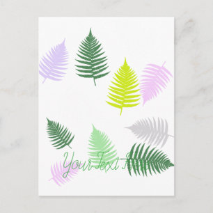 Pastel Colours Lucky Fern Postcard