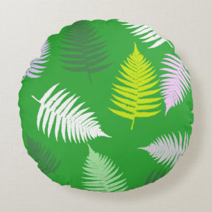 Pastel Colours Lucky Fern Round Cushion