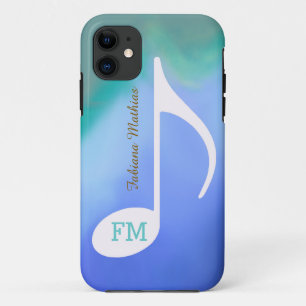 pastel colours music note personalised iPhone 11 case