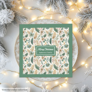 Pastel Colours Napkins Elegant Christmas Floral 