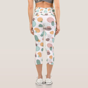 Pastel Colours Organic Shapes Seamless Pattern Capri Leggings
