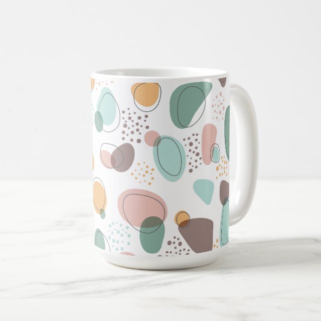 Pastel Colours Organic Shapes Seamless Pattern Coffee Mug (Front Right)