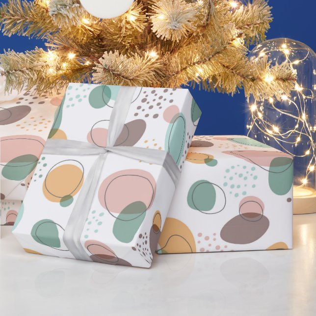 Pastel Colours Organic Shapes Seamless Pattern Wrapping Paper (Holidays)