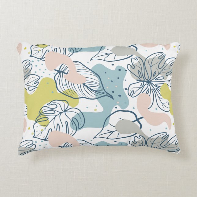 Pastel colours Palm leaves and organic shapes Decorative Cushion (Front)
