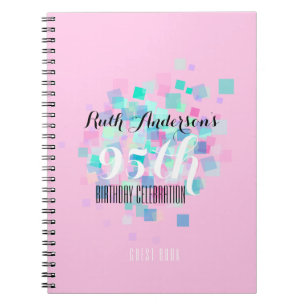Pastel Colours Pink 95th Birthday Party Guest Book