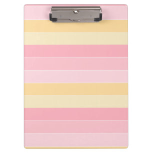 Pastel Colours Pink Vanilla Yellow White Trendy Clipboard